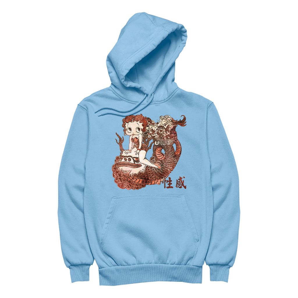 Betty Boop Dragon Tattoo Women's Hooded Sweatshirt-Betty Boop Shop
