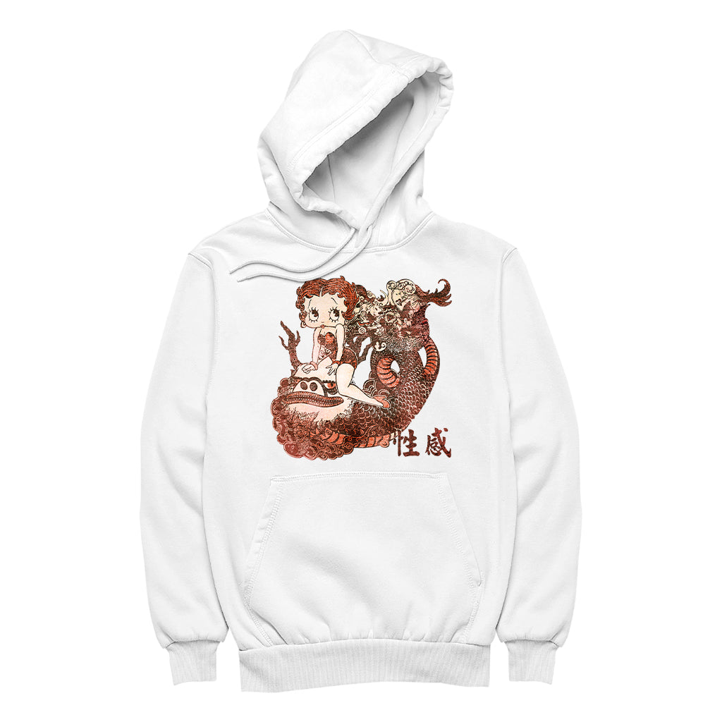 Betty Boop Dragon Tattoo Women's Hooded Sweatshirt-Betty Boop Shop