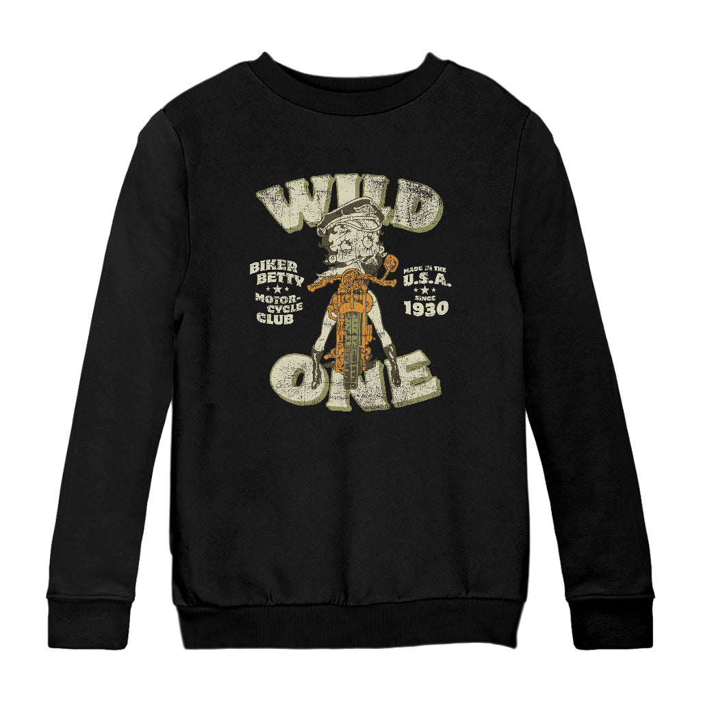 Betty Boop Wild One Biker Kids Sweatshirt