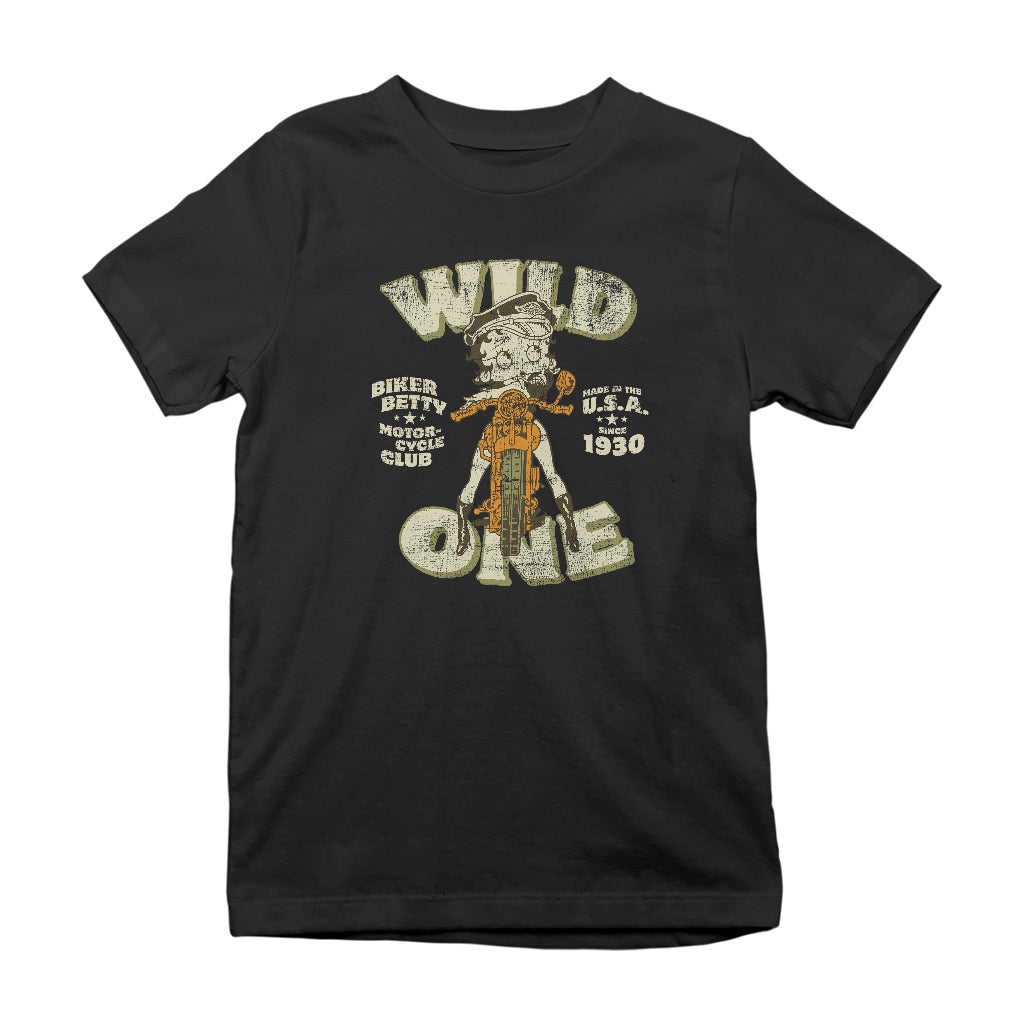 Betty Boop Wild One Biker Kids T-Shirt