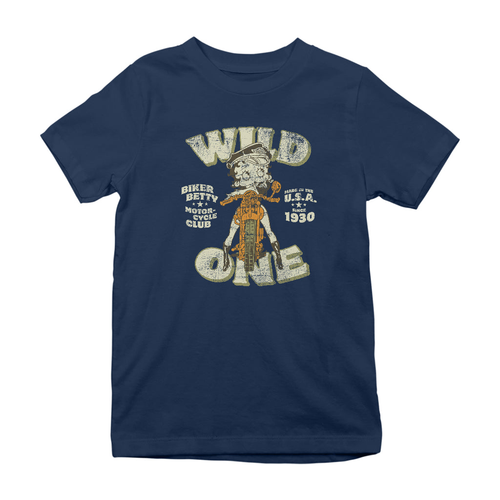 Betty Boop Wild One Biker Kids T-Shirt-Betty Boop Shop