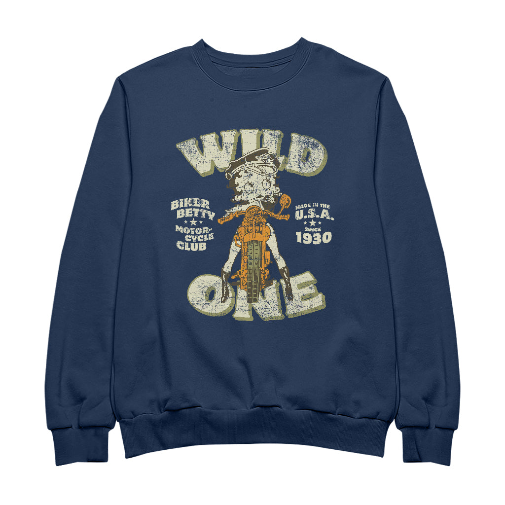Betty Boop Wild One Biker Men's Sweatshirt-Betty Boop Shop