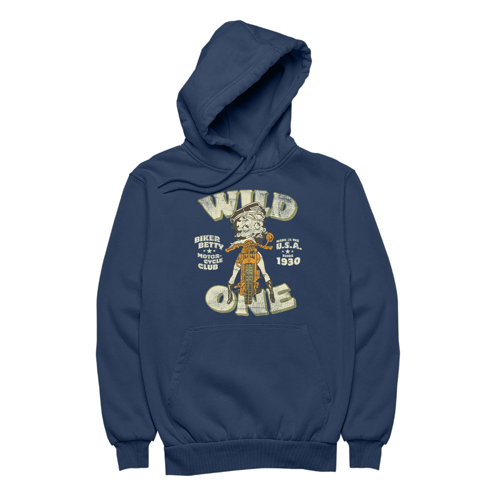 Betty Boop Wild One Biker Women's Hooded Sweatshirt-Betty Boop Shop