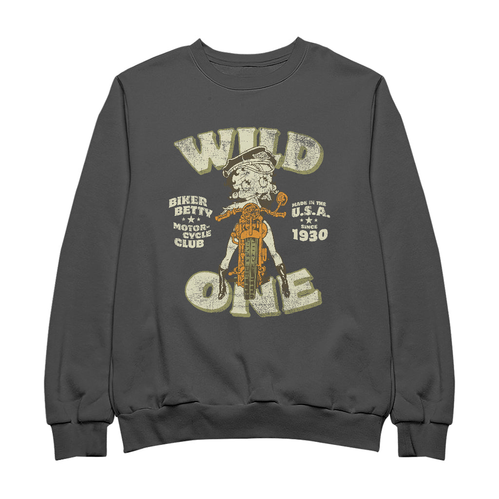 Betty Boop Wild One Biker Women's Sweatshirt-Betty Boop Shop