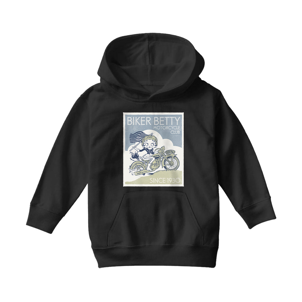 Betty Boop Biker Betty Club Kids Hooded Sweatshirt-Betty Boop Shop