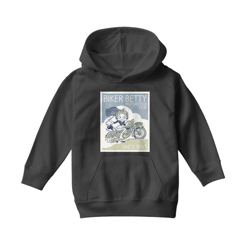 Betty Boop Biker Betty Club Kids Hooded Sweatshirt-Betty Boop Shop