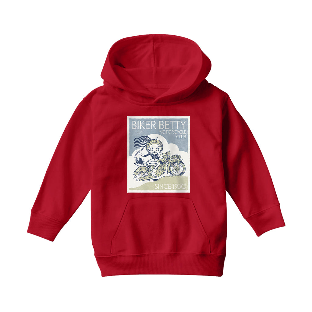 Betty Boop Biker Betty Club Kids Hooded Sweatshirt-Betty Boop Shop