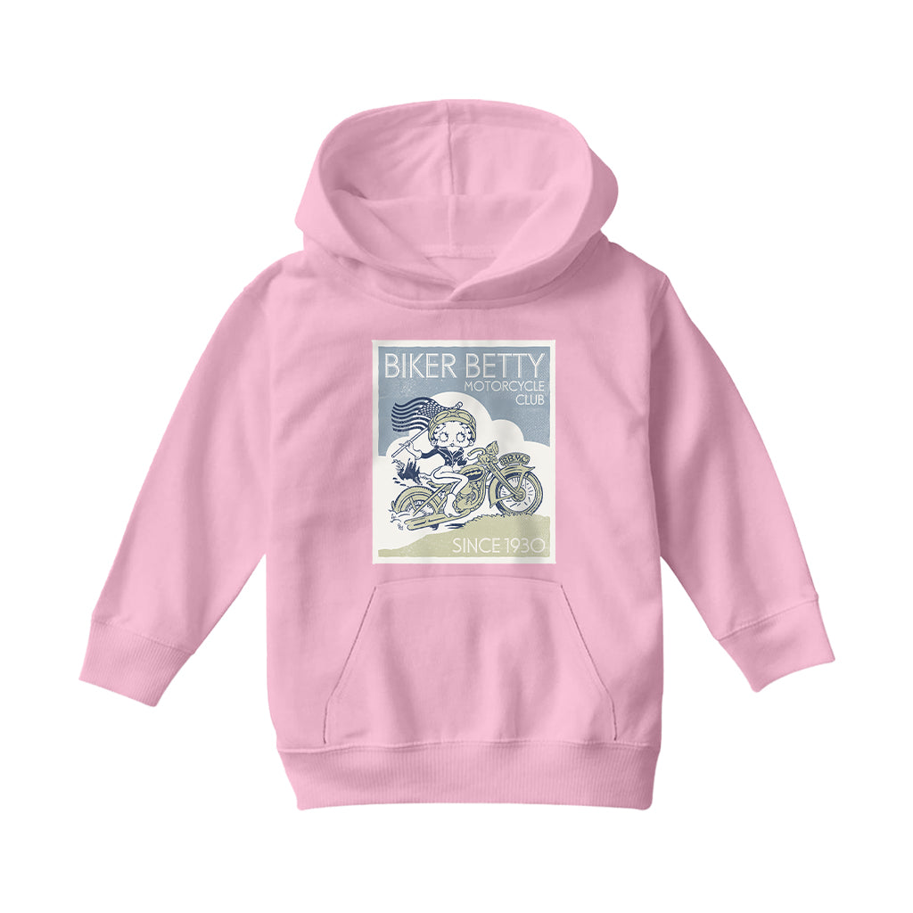 Betty Boop Biker Betty Club Kids Hooded Sweatshirt