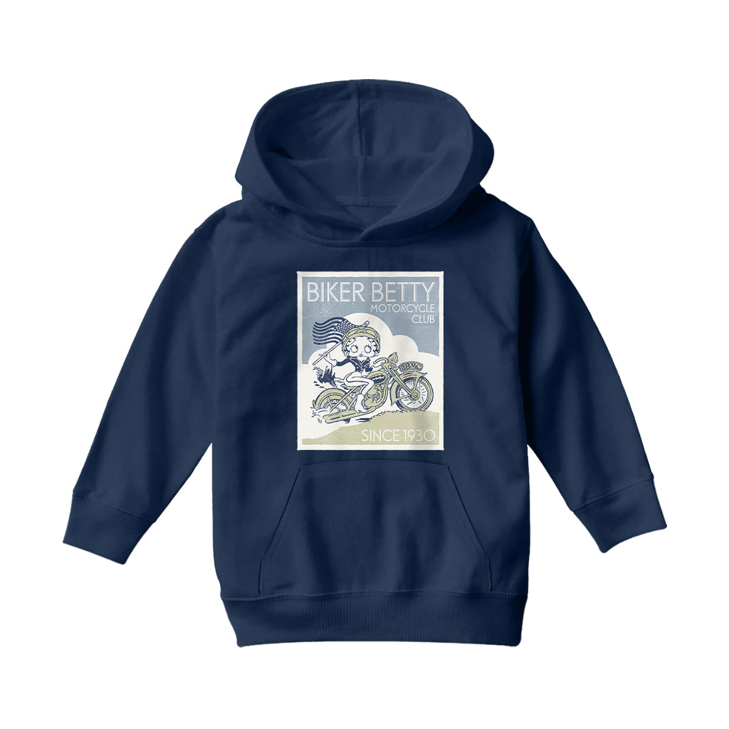 Betty Boop Biker Betty Club Kids Hooded Sweatshirt-Betty Boop Shop