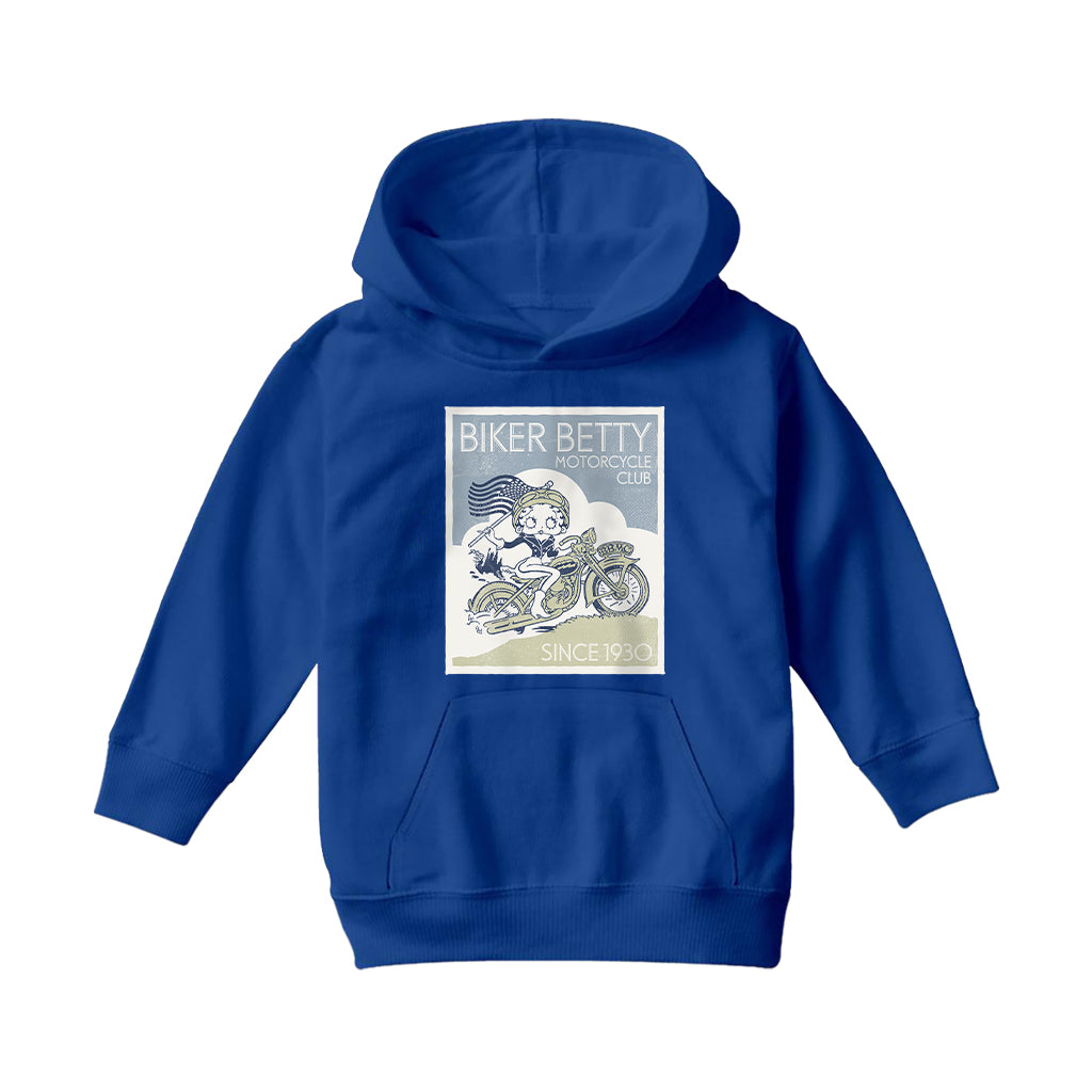 Betty Boop Biker Betty Club Kids Hooded Sweatshirt-Betty Boop Shop