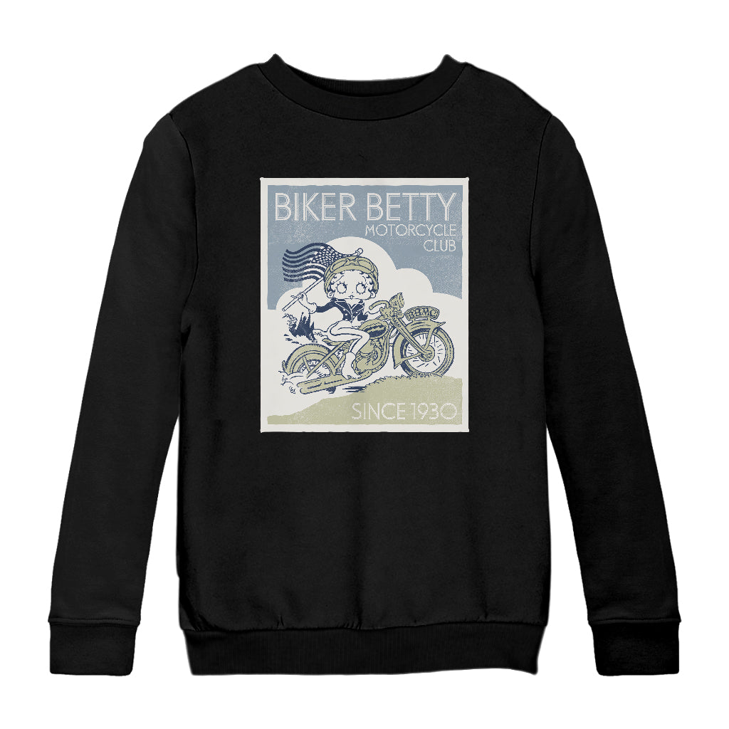 Betty Boop Biker Betty Club Kids Sweatshirt-Betty Boop Shop
