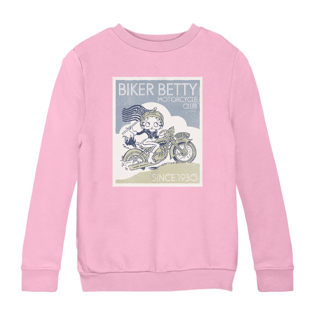 Betty Boop Biker Betty Club Kids Sweatshirt