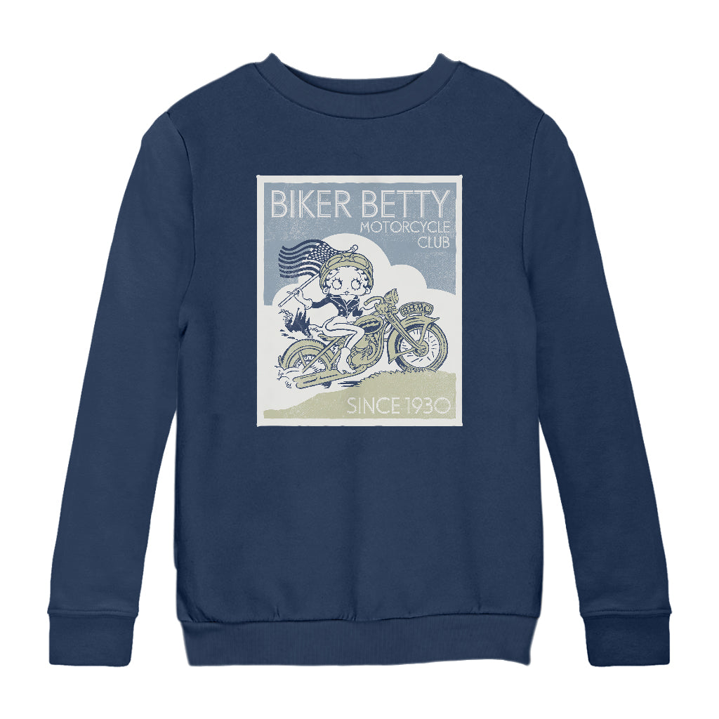 Betty Boop Biker Betty Club Kids Sweatshirt-Betty Boop Shop