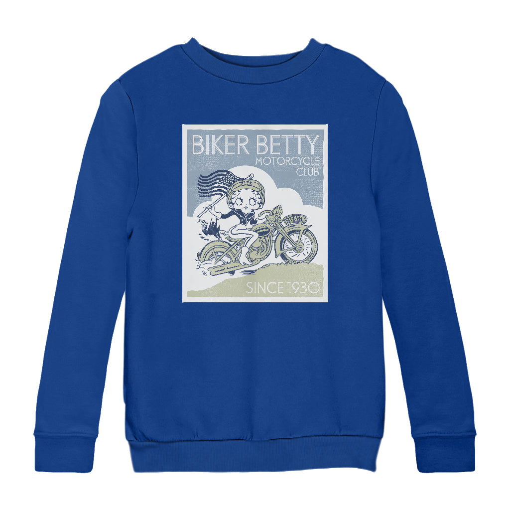 Betty Boop Biker Betty Club Kids Sweatshirt-Betty Boop Shop