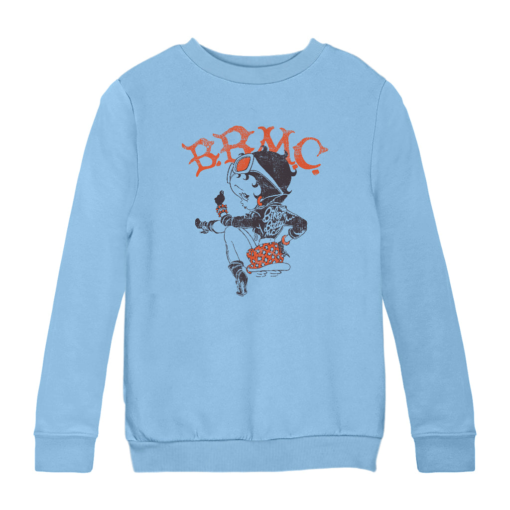 Betty Boop Biker BBMC Colour Kids Sweatshirt-Betty Boop Shop