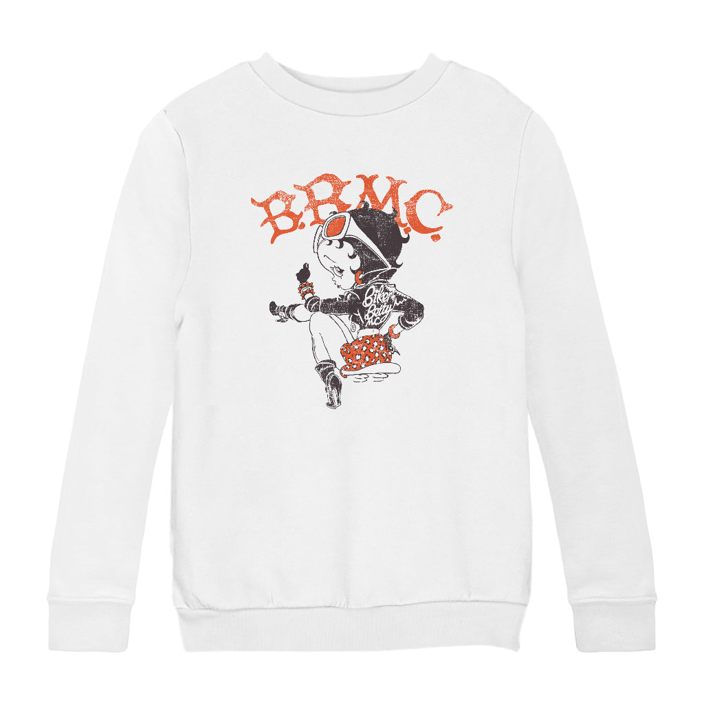 Betty Boop Biker BBMC Colour Kids Sweatshirt-Betty Boop Shop