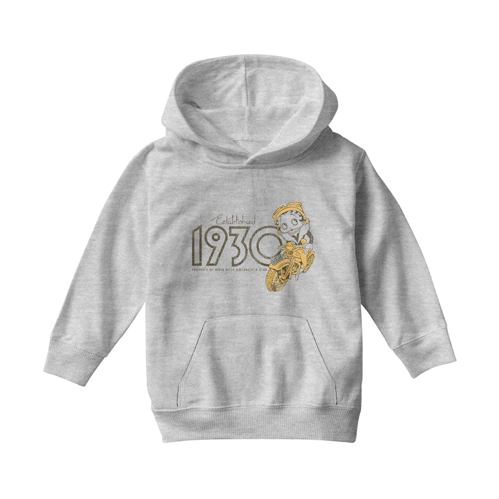 Betty Boop EST 1930 Motor Cycle Club Kids Hooded Sweatshirt-Betty Boop Shop