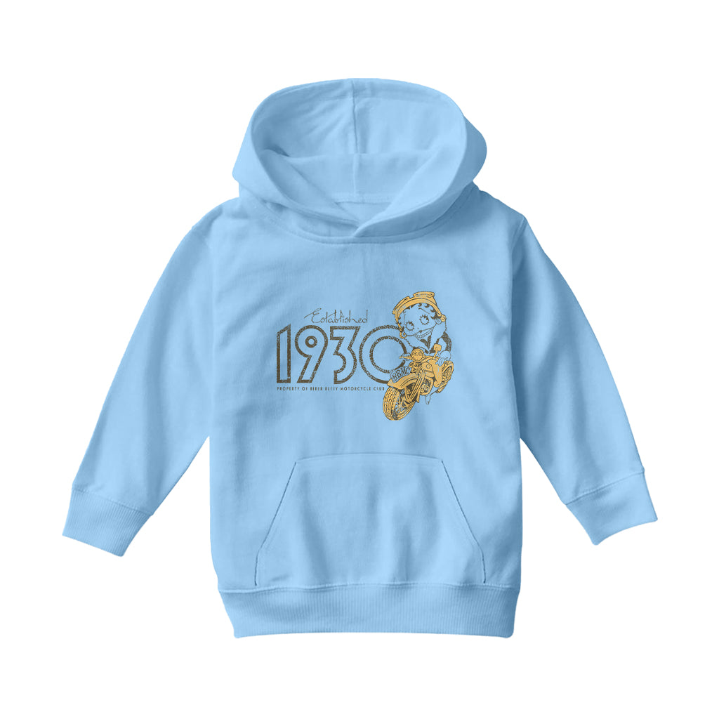 Betty Boop EST 1930 Motor Cycle Club Kids Hooded Sweatshirt-Betty Boop Shop