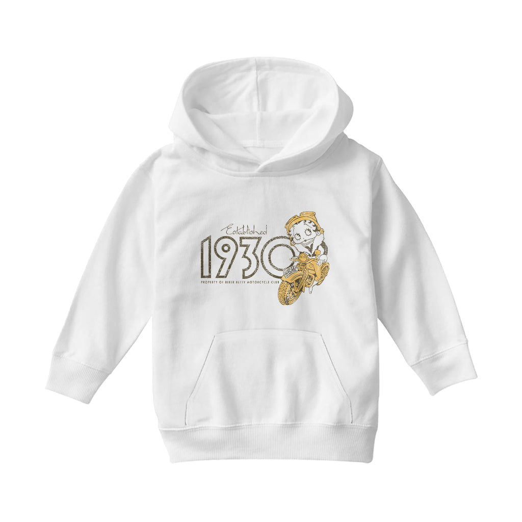 Betty Boop EST 1930 Motor Cycle Club Kids Hooded Sweatshirt-Betty Boop Shop