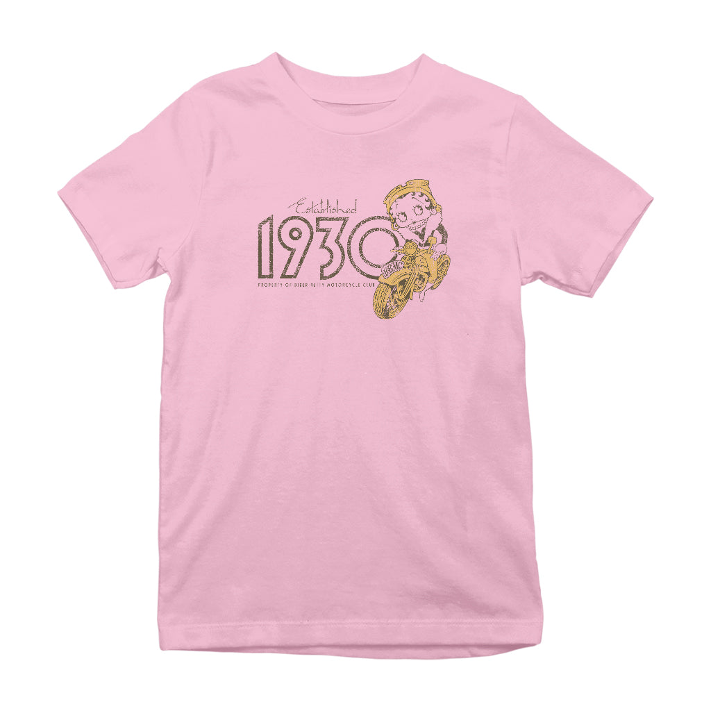 Betty Boop EST 1930 Motor Cycle Club Kids T-Shirt-Betty Boop Shop