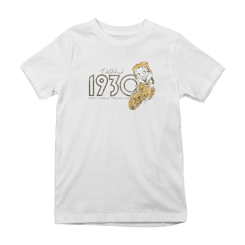 Betty Boop EST 1930 Motor Cycle Club Kids T-Shirt-Betty Boop Shop