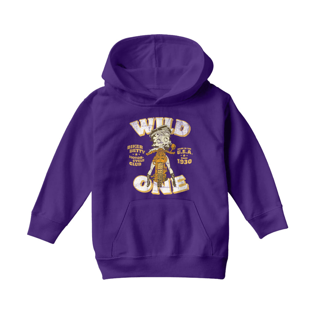 Betty Boop Wild One Made In The U.S.A Kids Hooded Sweatshirt-Betty Boop Shop