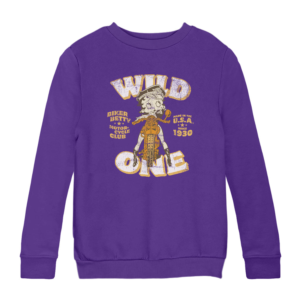 Betty Boop Wild One Made In The U.S.A Kids Sweatshirt-Betty Boop Shop