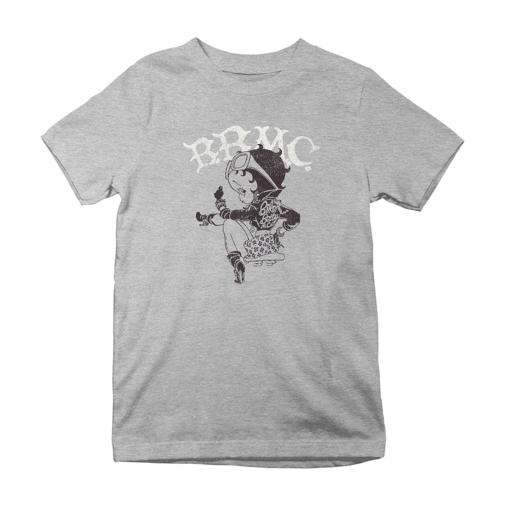 Betty Boop Biker BBMC Black and White Kids T-Shirt