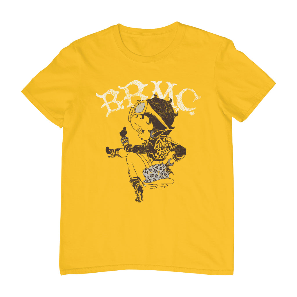 Betty Boop Biker BBMC Black and White Men's T-Shirt-Betty Boop Shop