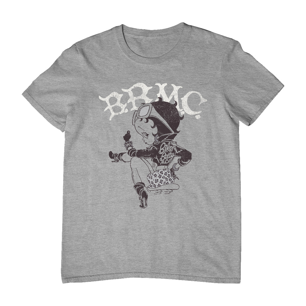 Betty Boop Biker BBMC Black and White Men's T-Shirt