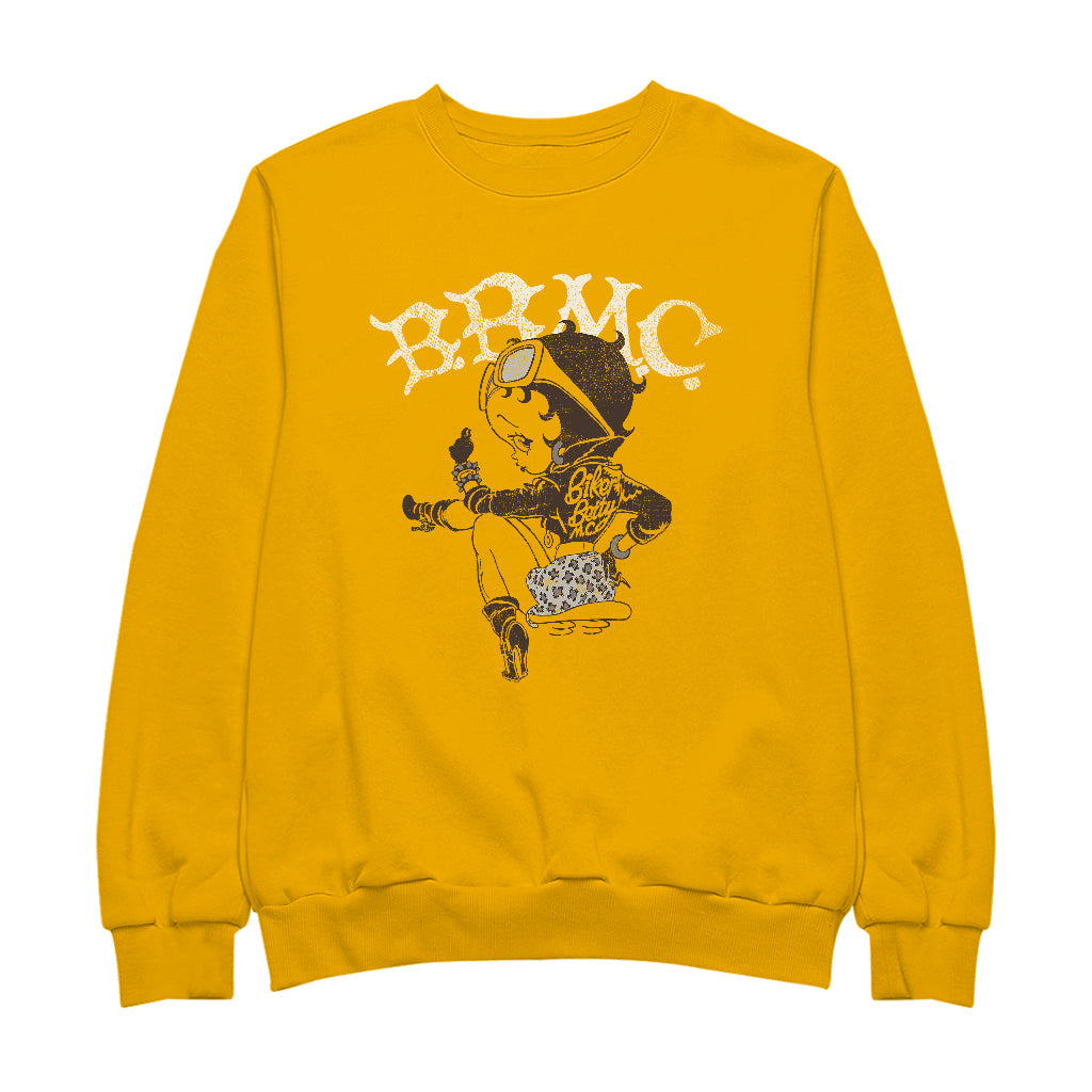 Betty Boop Biker BBMC Black and White Women's Sweatshirt-Betty Boop Shop