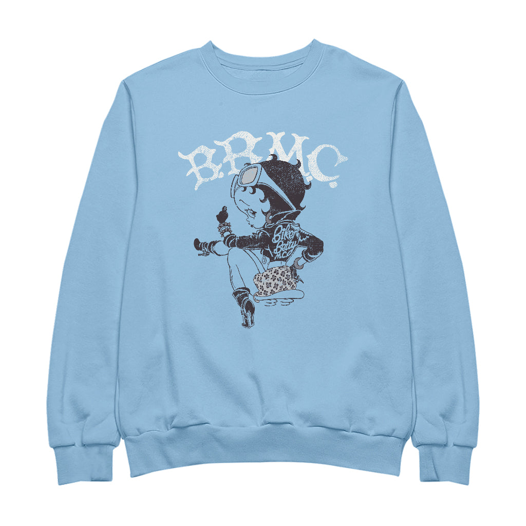 Betty Boop Biker BBMC Black and White Women's Sweatshirt-Betty Boop Shop