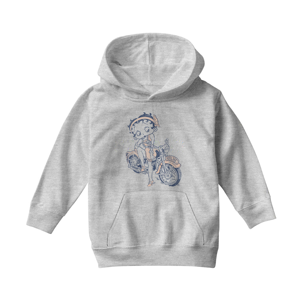 Betty Boop Flapper Girl Biker Kids Hooded Sweatshirt-Betty Boop Shop