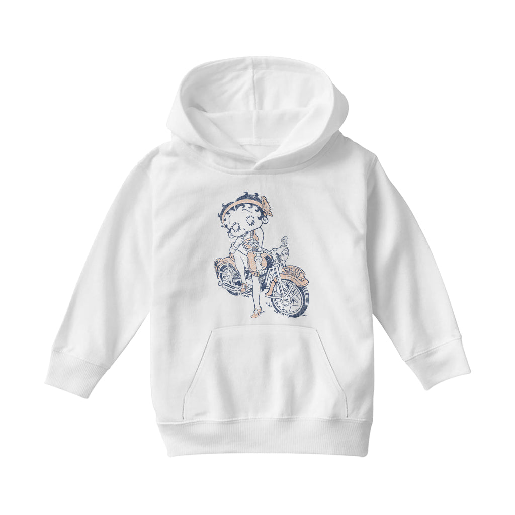 Betty Boop Flapper Girl Biker Kids Hooded Sweatshirt-Betty Boop Shop