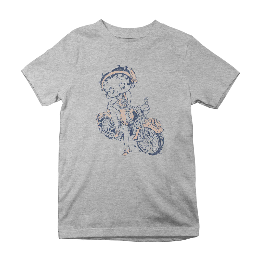 Betty Boop Flapper Girl Biker Kids T-Shirt