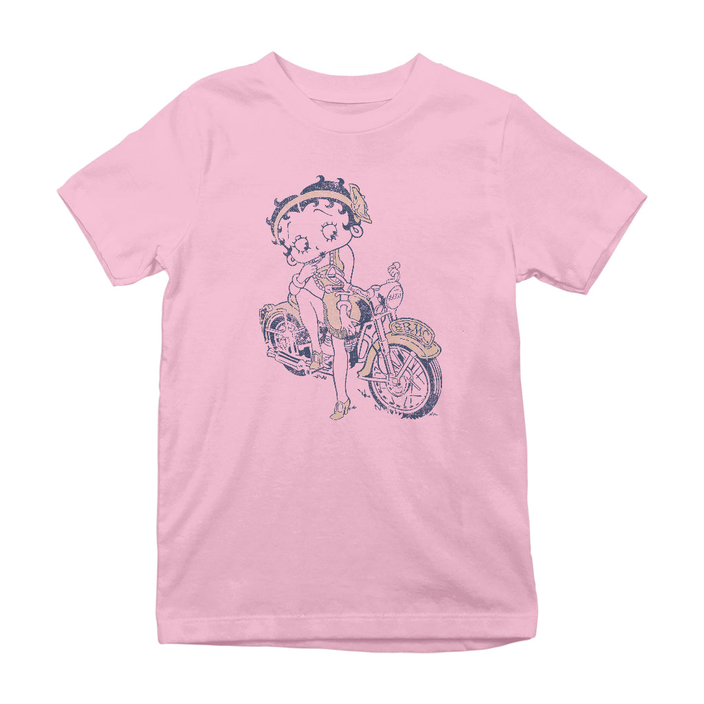 Betty Boop Flapper Girl Biker Kids T-Shirt-Betty Boop Shop