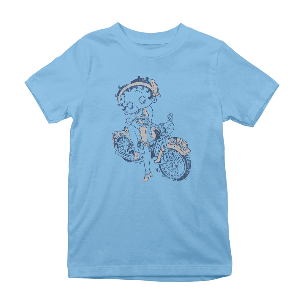 Betty Boop Flapper Girl Biker Kids T-Shirt-Betty Boop Shop