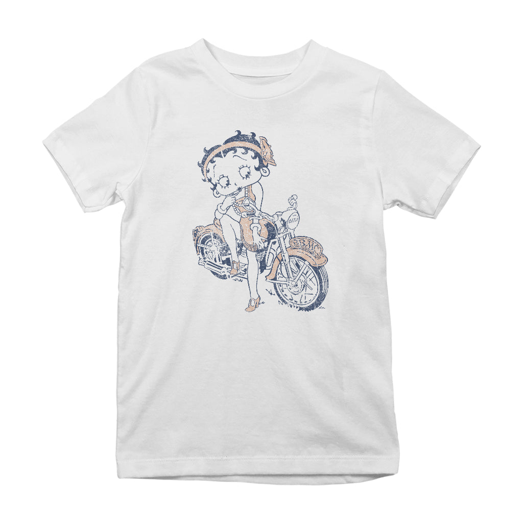 Betty Boop Flapper Girl Biker Kids T-Shirt-Betty Boop Shop