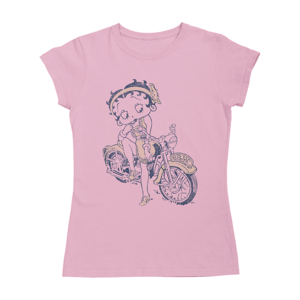 Betty Boop Flapper Girl Biker Women's T-Shirt-Betty Boop Shop