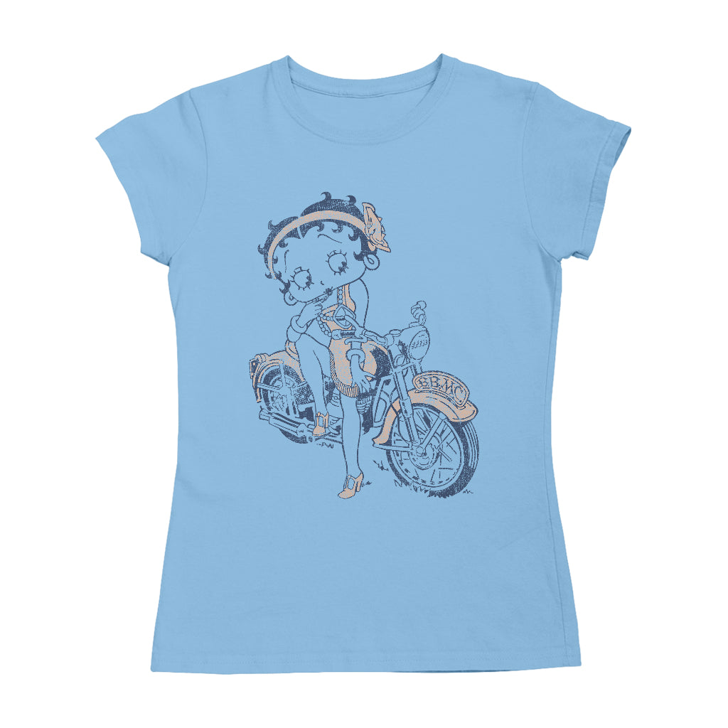 Betty Boop Flapper Girl Biker Women's T-Shirt-Betty Boop Shop