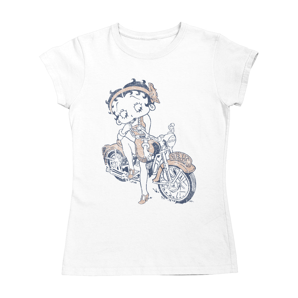 Betty Boop Flapper Girl Biker Women's T-Shirt-Betty Boop Shop