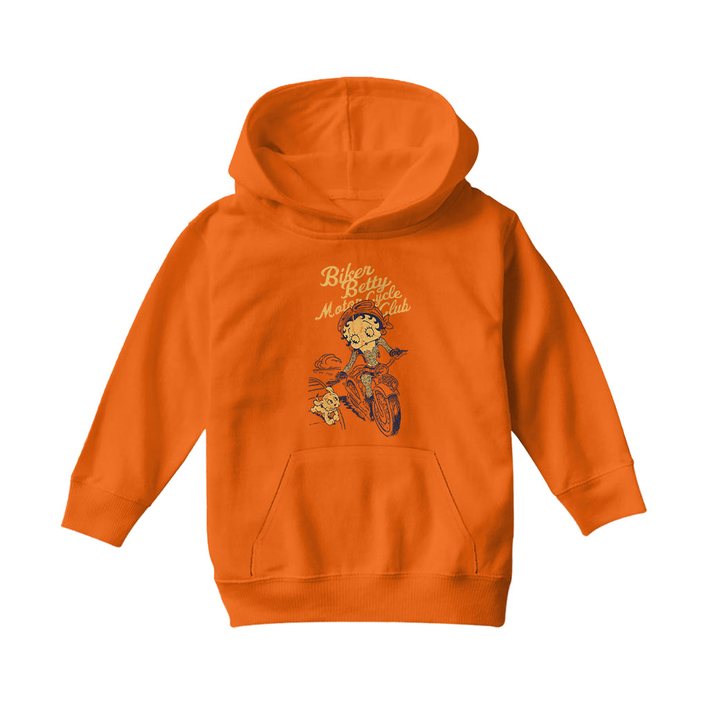 Betty Boop Motor Cycle Club Kids Hooded Sweatshirt-Betty Boop Shop