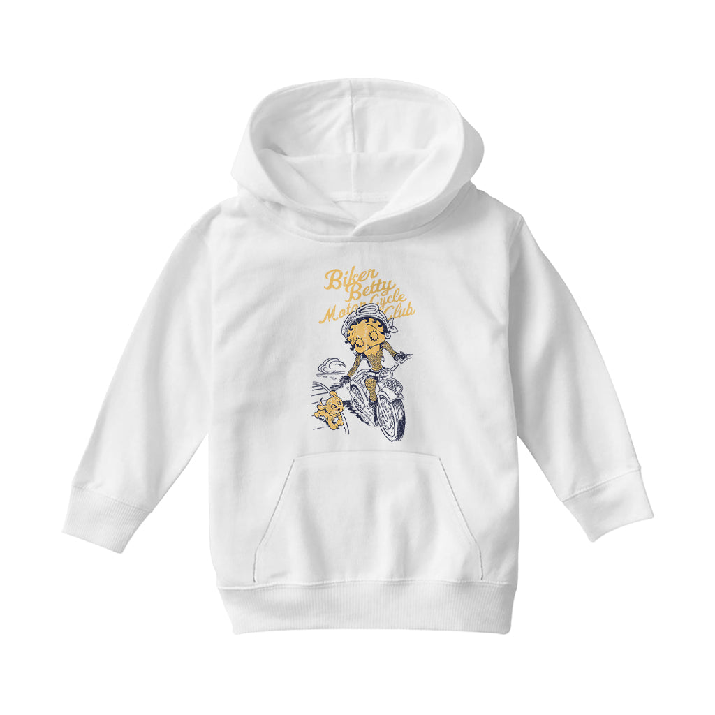 Betty Boop Motor Cycle Club Kids Hooded Sweatshirt