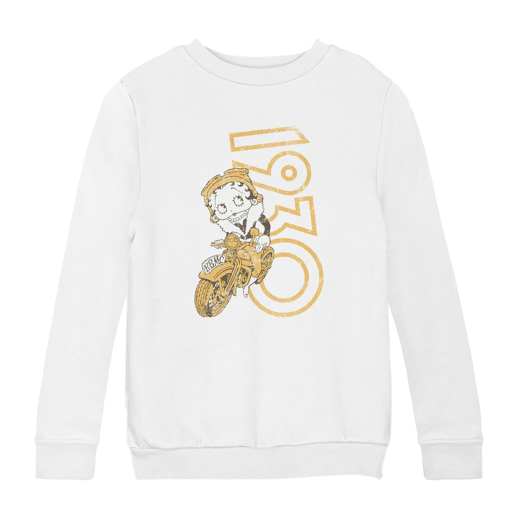 Betty Boop 1930s Biker Kids Sweatshirt-Betty Boop Shop