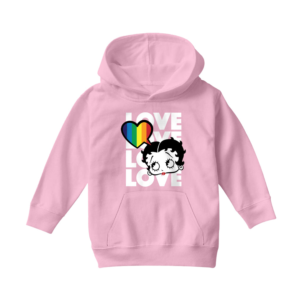 Betty Boop Pride Love Love Love Love Kids Hooded Sweatshirt