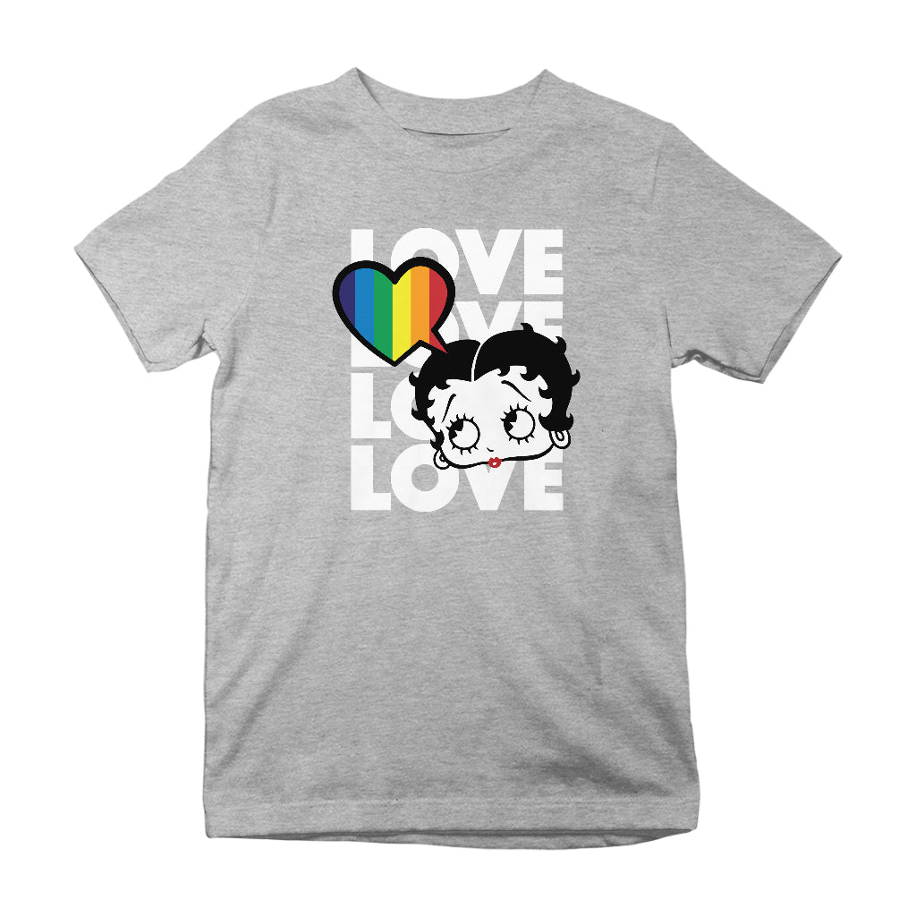 Betty Boop Pride Love Love Love Love Kids T-Shirt