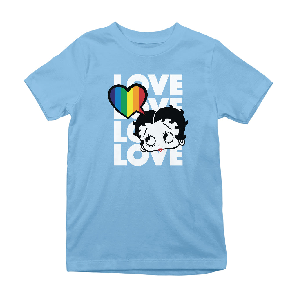Betty Boop Pride Love Love Love Love Kids T-Shirt-Betty Boop Shop