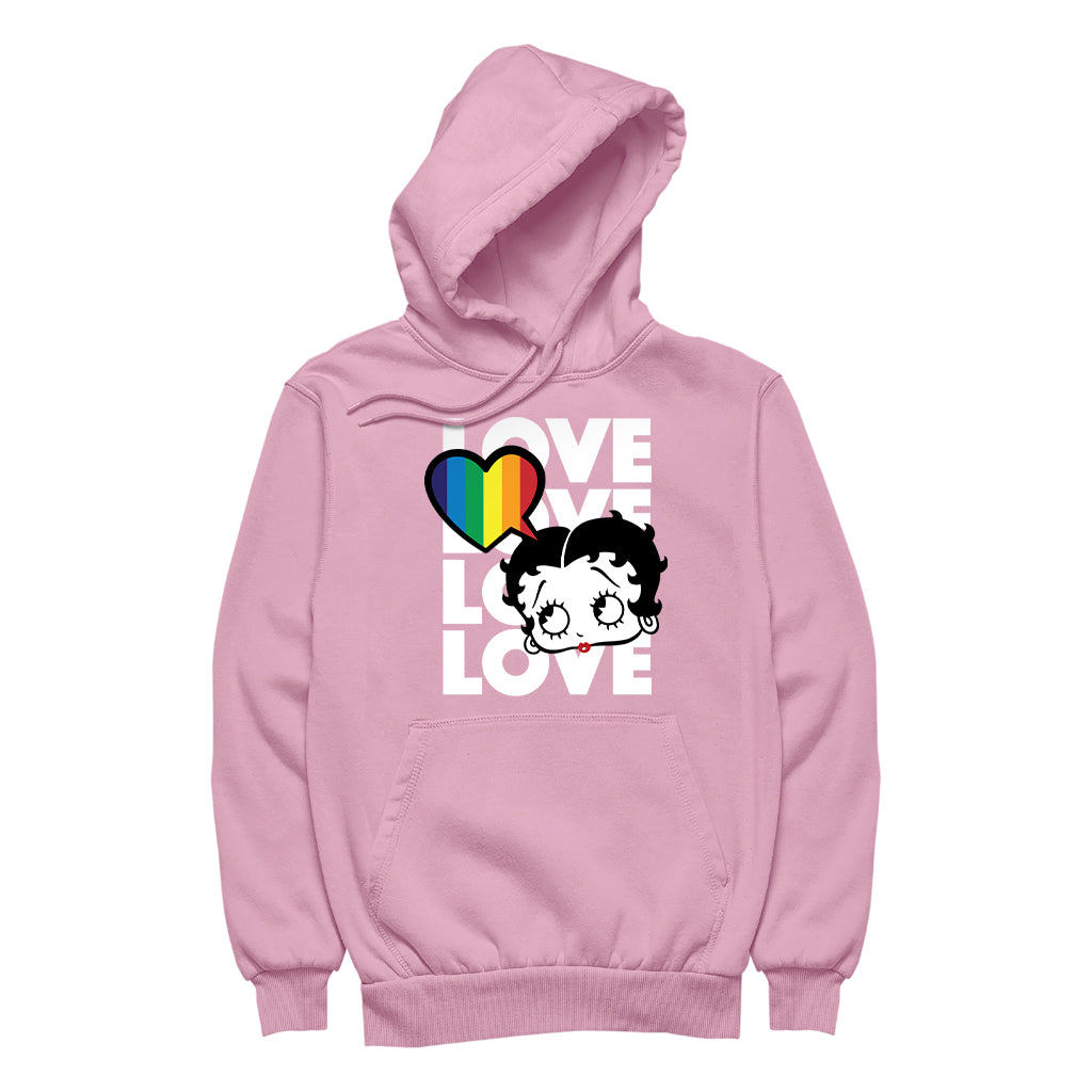 Betty Boop Pride Love Love Love Love Women's Hooded Sweatshirt-Betty Boop Shop