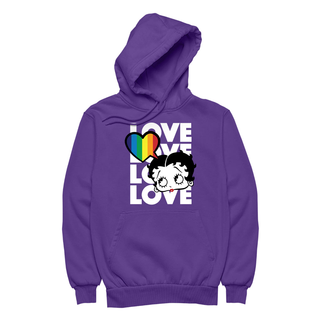 Betty Boop Pride Love Love Love Love Women's Hooded Sweatshirt-Betty Boop Shop