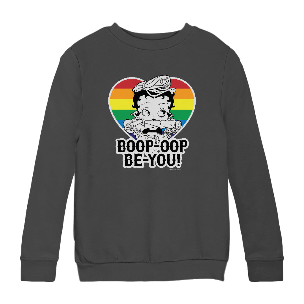 Betty Boop Pride Oop Be You Kids Sweatshirt-Betty Boop Shop